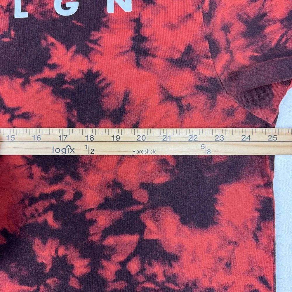 True Religion Tie Dye‎ Arc Logo T-Shirt Streetwear Men 3XL Red Black Hype Y2K